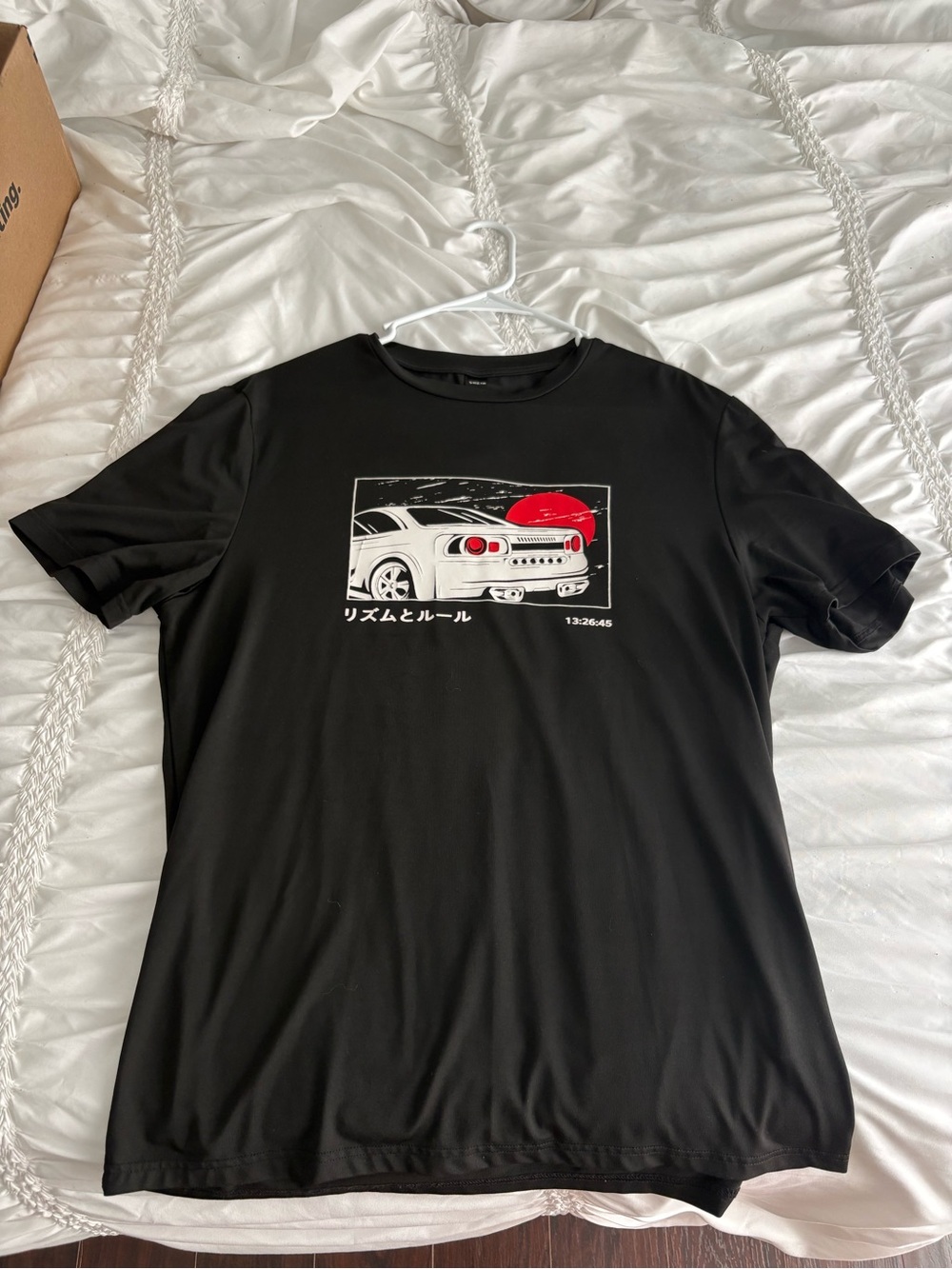 SHEIN Black Graphic Men’s T-Shirt with Car Print